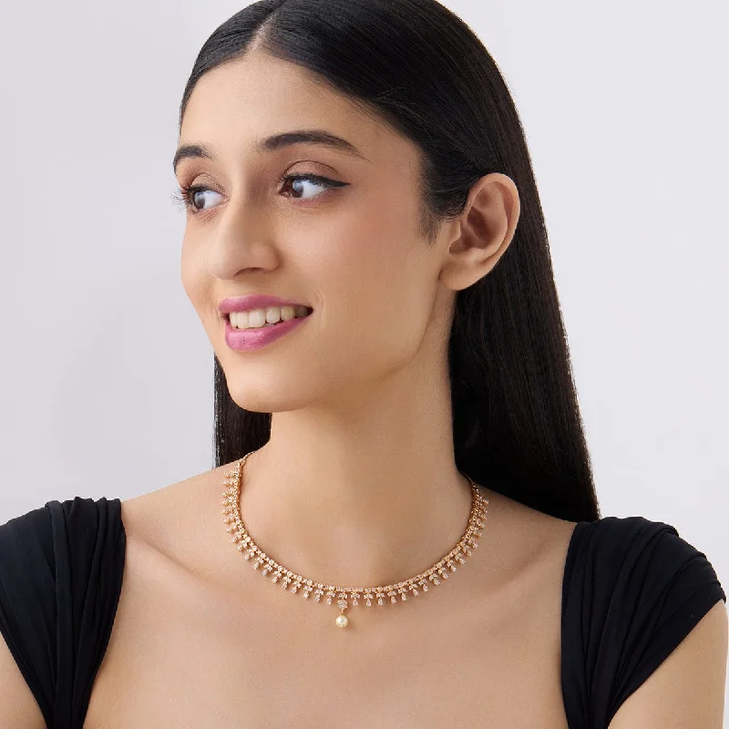 Gold chain necklace for women-Zircon Necklace 162130