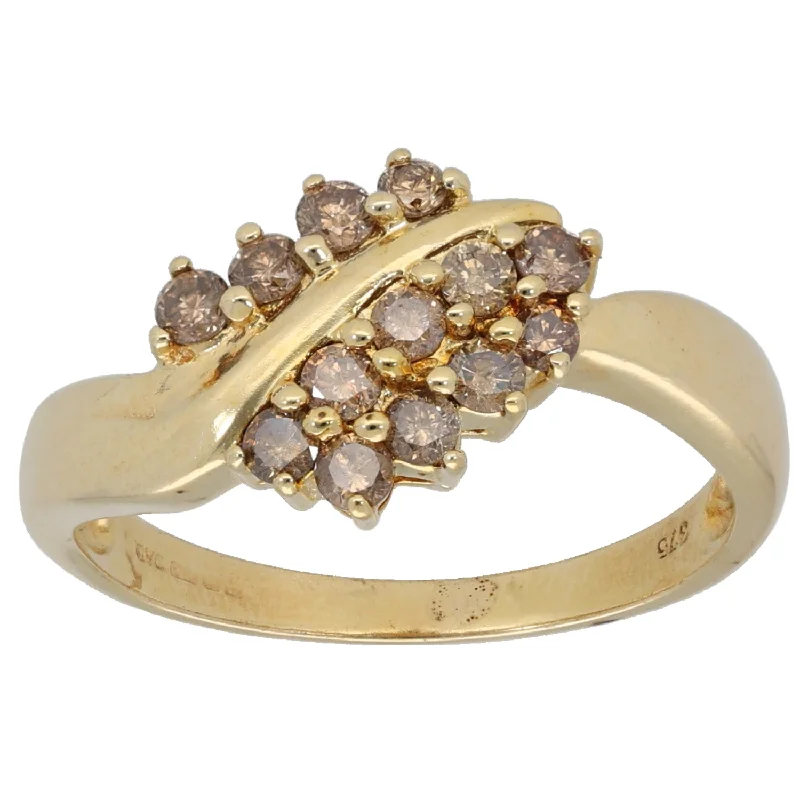 Non-traditional engagement rings for women-9ct Gold 0.26ct Diamond Dress/Cocktail Ring Size Q