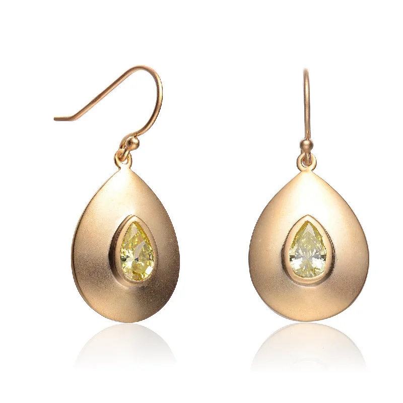 Gold earrings for women-Isabelle Peridot Tear Drop  Earrings