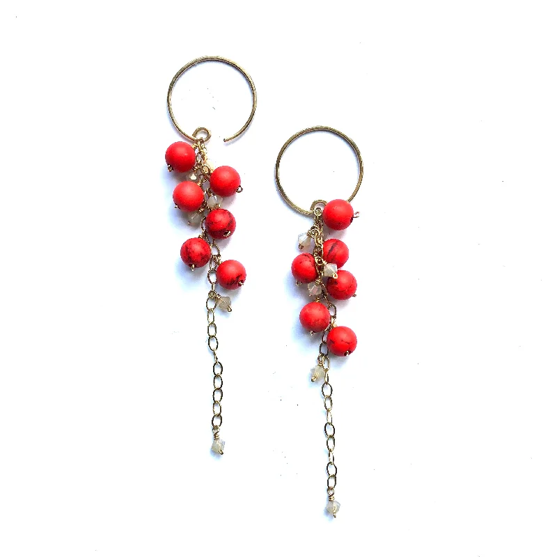 Small hoop earrings for women-earrings . semi-precious vine nouveau