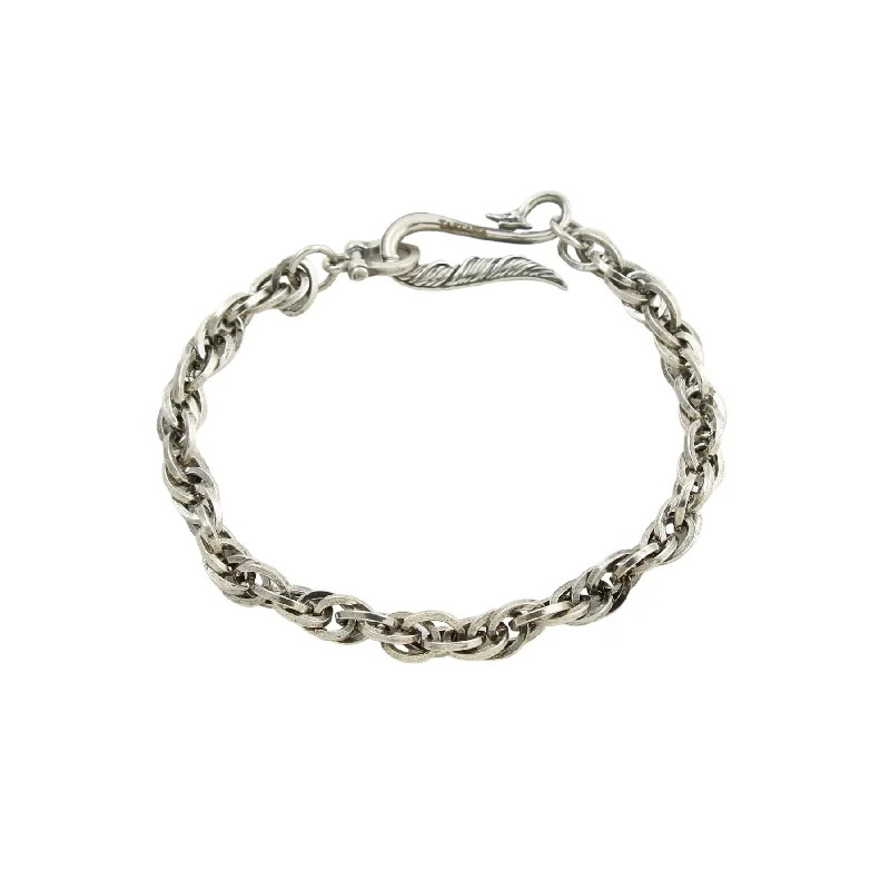 Crystal bangles for women-Feather Chain Link Bracelet