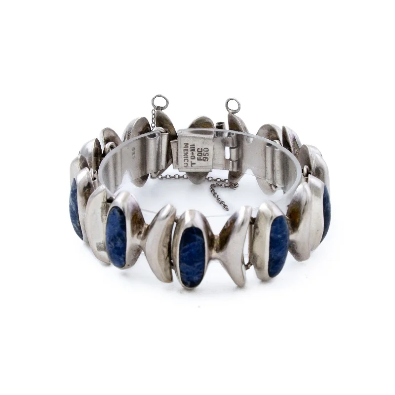 Friendship bracelet for women-Panelled Taxco Sodalite Bracelet