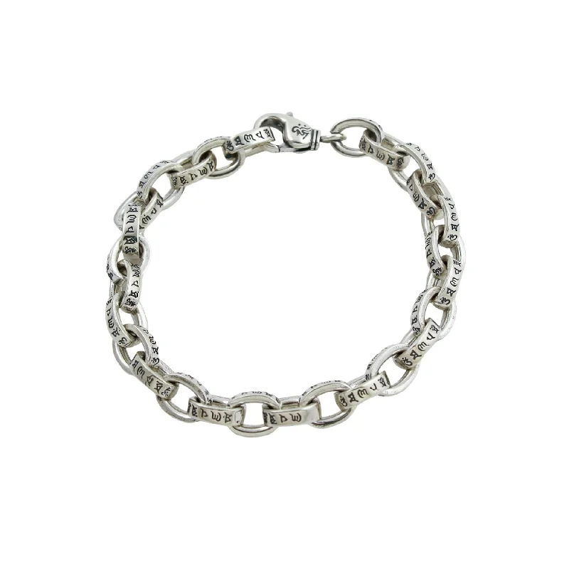 Stacked bangle bracelet for women-Script Chain Link Bracelet