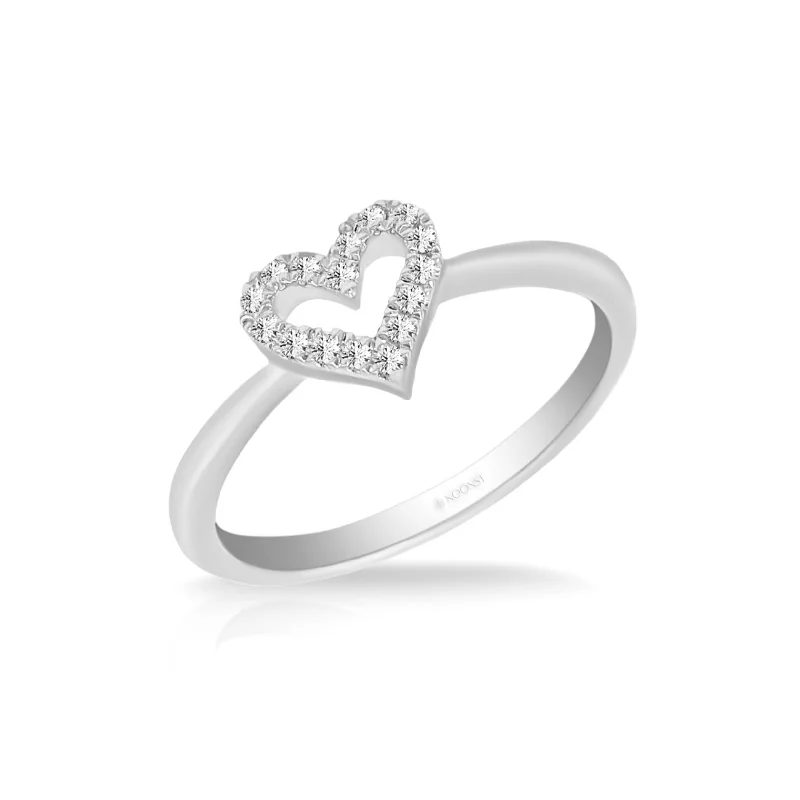 Chunky ring for women-HEART-SHAPED DIAMOND RING