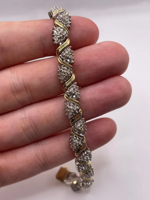 Silver and gold bracelet for women-9ct gold 5.5ct diamond bracelet