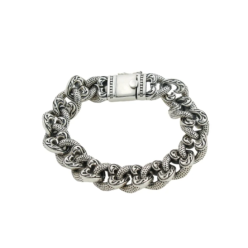 Gemstone bangle for women-Heart Shaped Curb Chain Bracelet