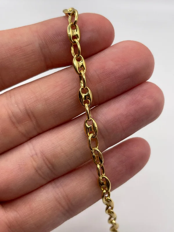 Geometric bracelet for women-18ct gold mariner link bracelet