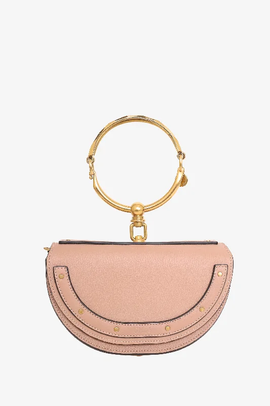 Unique bracelet for women-Chloe Taupe Leather Nile Bracelet Bag with Strap