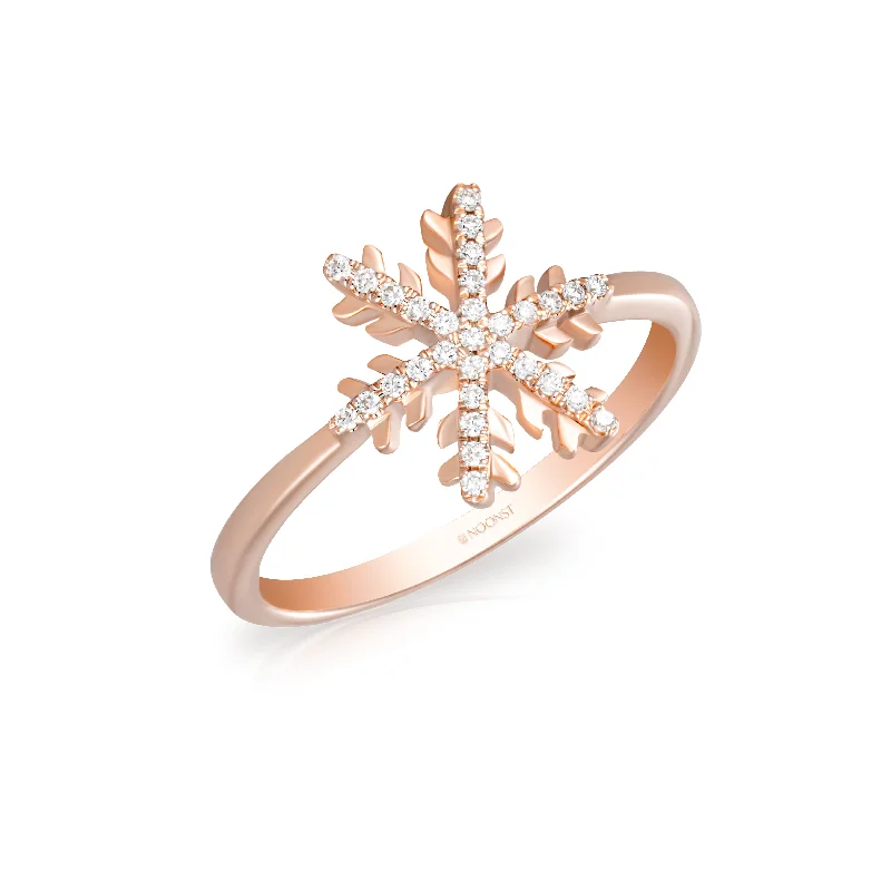 Luxury engagement ring for women-SNOWFLAKE DIAMOND RING