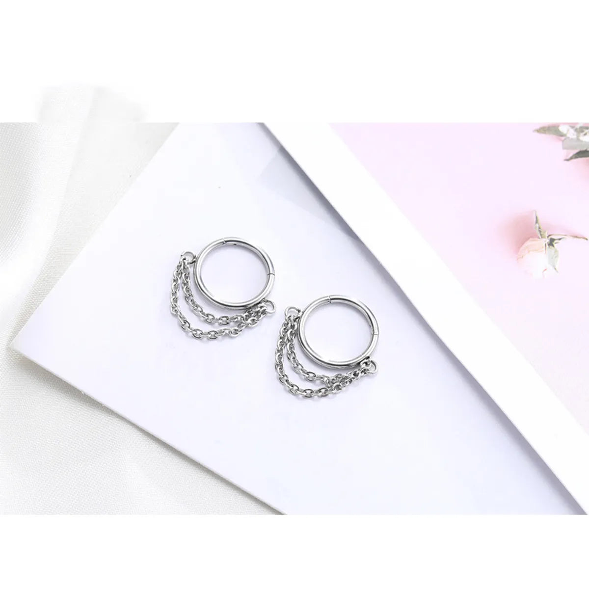 Unique silver ring for women-Simple Style Solid Color Stainless Steel Nose Ring In Bulk