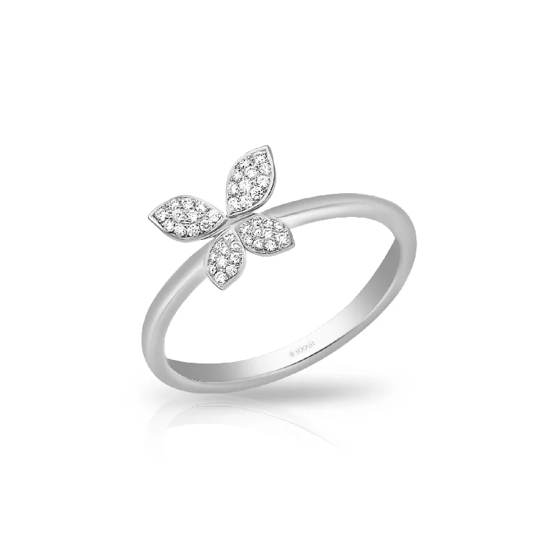 Art nouveau ring for women-FLY LIKE A BUTTERFLY DIAMOND RING