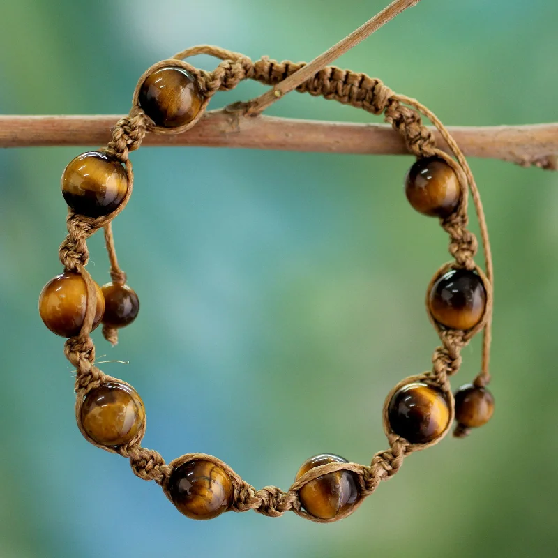 Elegant gold charm bracelet for women-Blissful Insight Tiger's Eye Beaded Bracelet