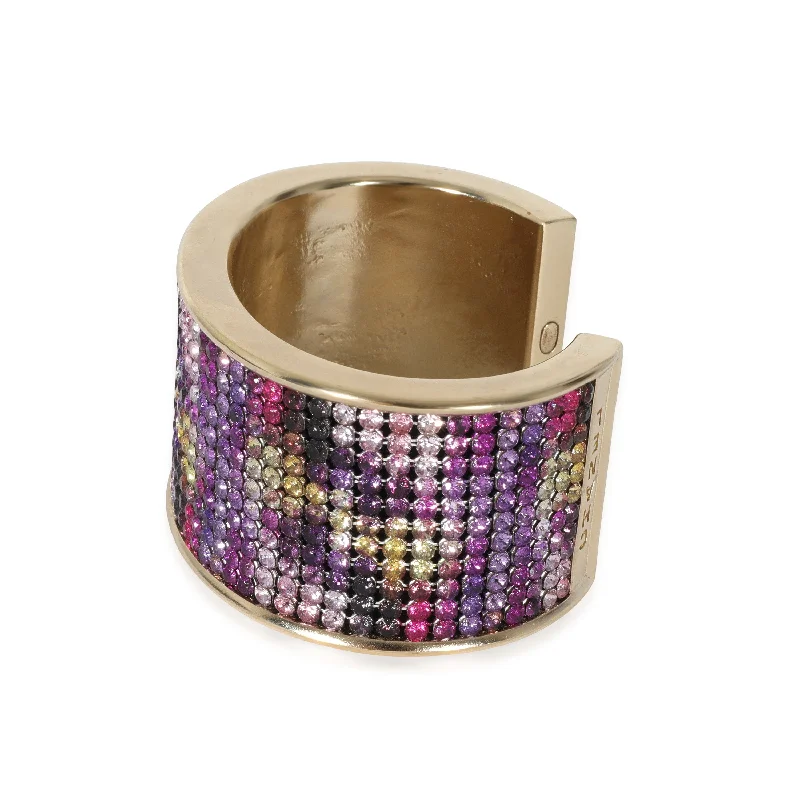 Heart bracelet for women-2015 Multi-Color Strass Wide Gold Plated Cuff Bracelet