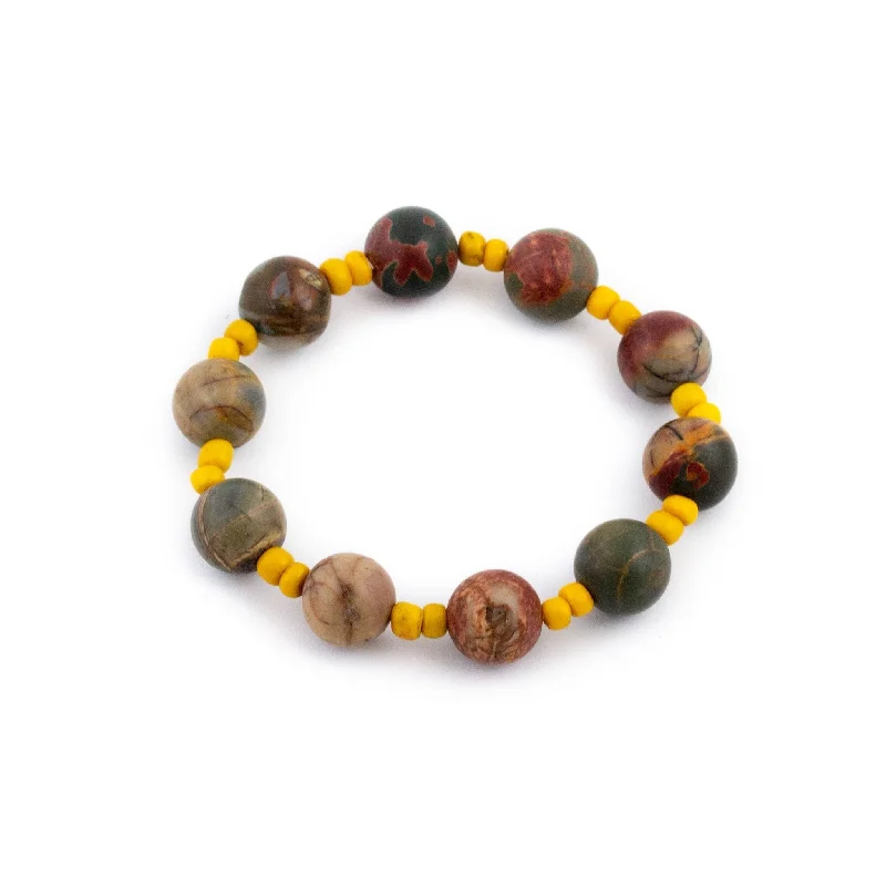 Minimalist bracelet for women-Beaded Mookaite Jasper Bracelet