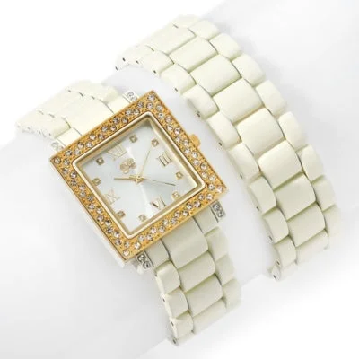 Luxury diamond bracelet for women-Ivory Curations with Stefani Greenfield Wrap Watch and Bracelet Set