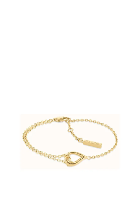 Personalized bracelet for women-Calvin Klein Teardrop Bracelet, Gold