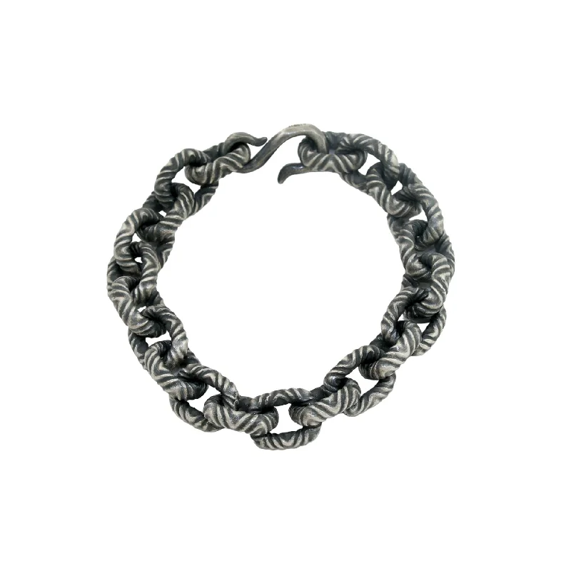 Fashionable bangle bracelet for women-Chunky Oxidized Chain Link Bracelet