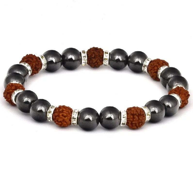 Silver bracelet for women-Rudraksha Magnetic Mens Bracelet