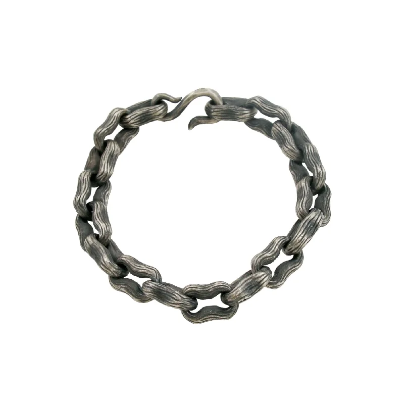 Gemstone bangle for women-Chunky Chain Bracelet x Sterling Silver