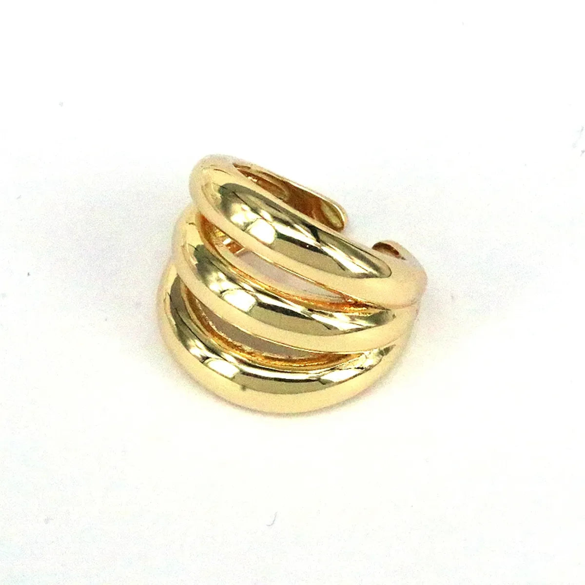 Custom ring for women-Simple Style Geometric Copper Plating Gold Plated Open Rings