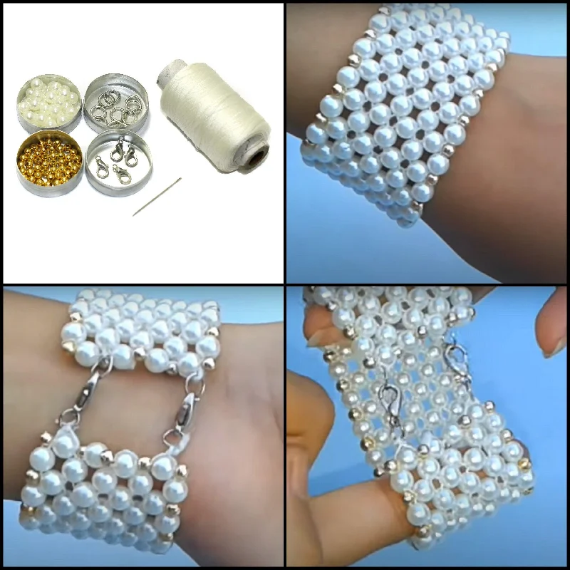 Two-tone bracelet for women-Pearl Beaded Bracelets DIY Kit