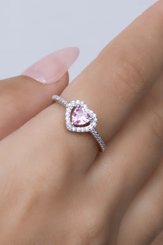 Elegant ring for women-Zircon Rose Heart (01) Ring