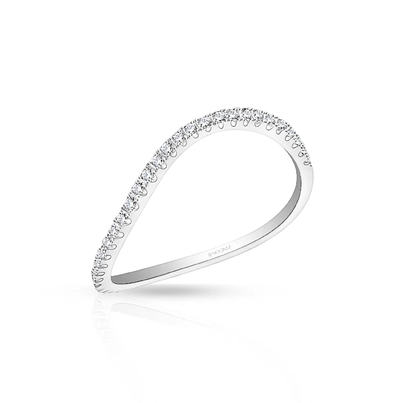 Stackable ring for women-WAVY ETERNITY DIAMOND RING