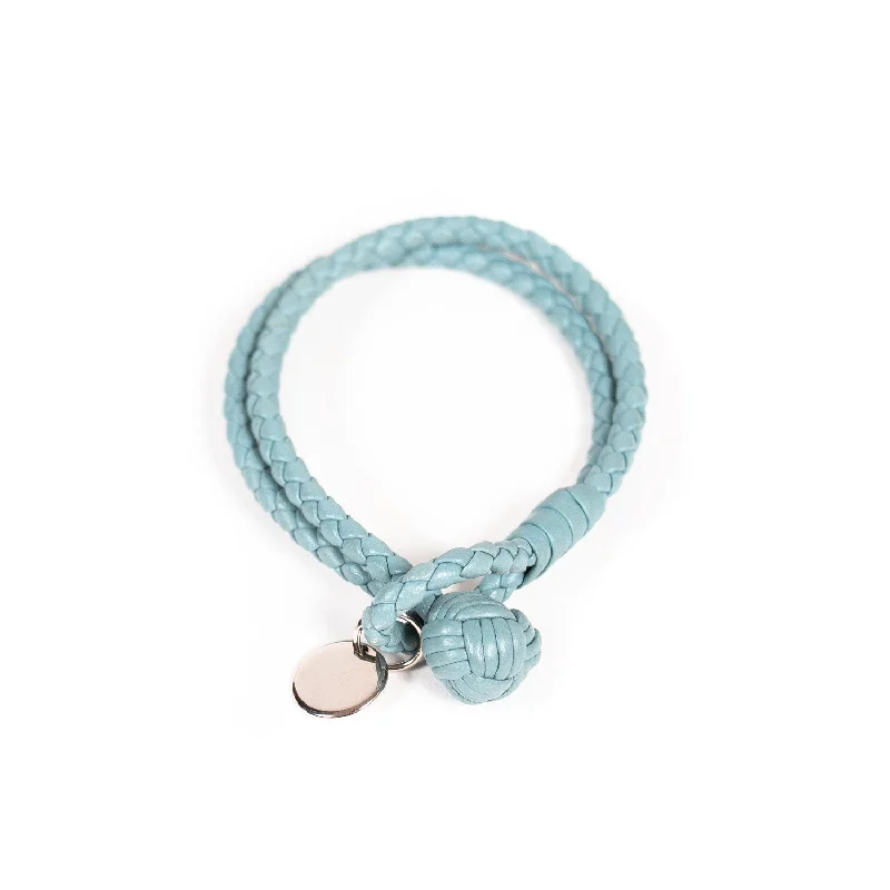 Gemstone bracelet for women-Bottega Veneta Intrecciato Double Row Knot Bracelet