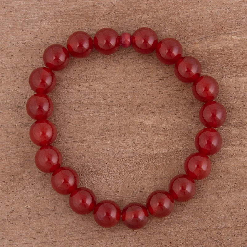 Crystal bangles for women-Andean Passion Carnelian Beaded Bracelet