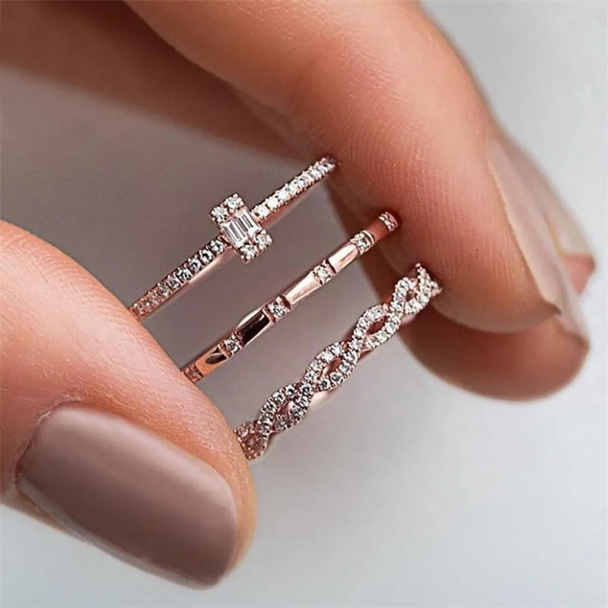 Sapphire ring for women-New Fashion Zircon Creative Cross Copper Fine Ring