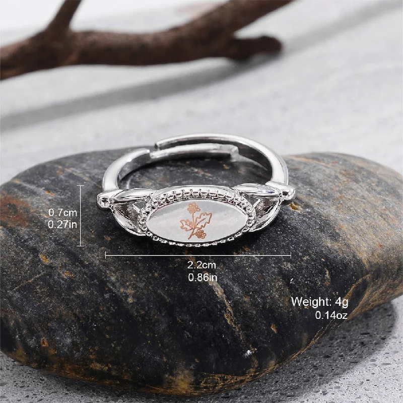 Unique engagement ring for women-Wholesale Elegant Flower Copper Plating Silver Plated Open Rings