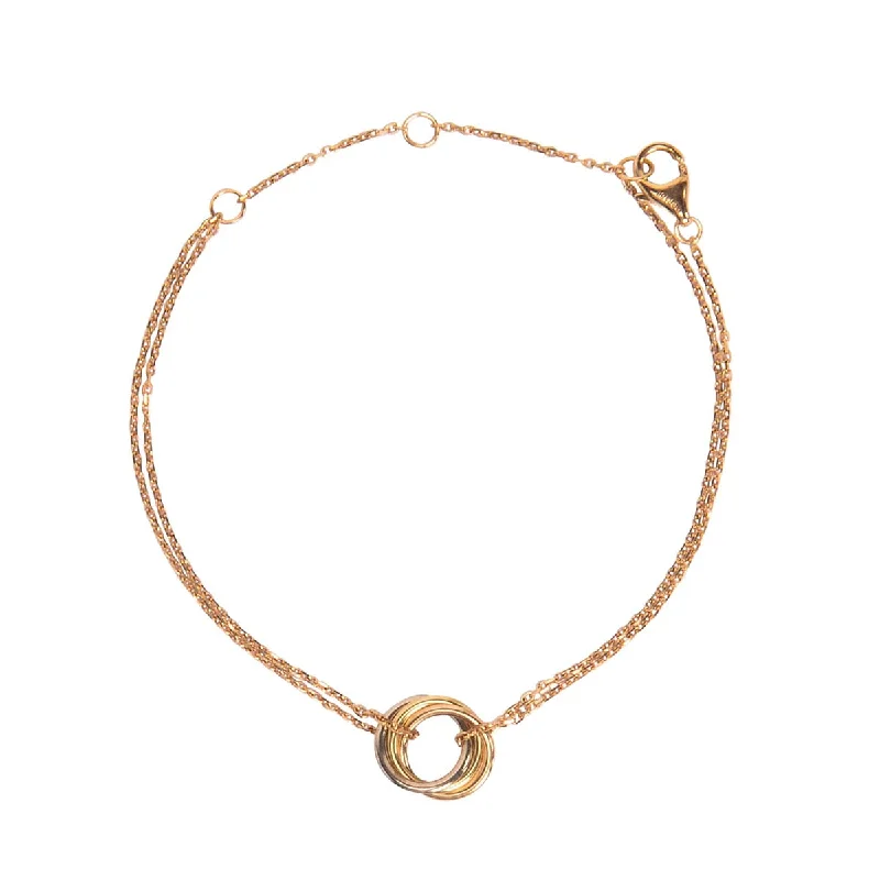 Gold bangle for women-Cartier Tri-Colour Gold Trinity Chain Bracelet