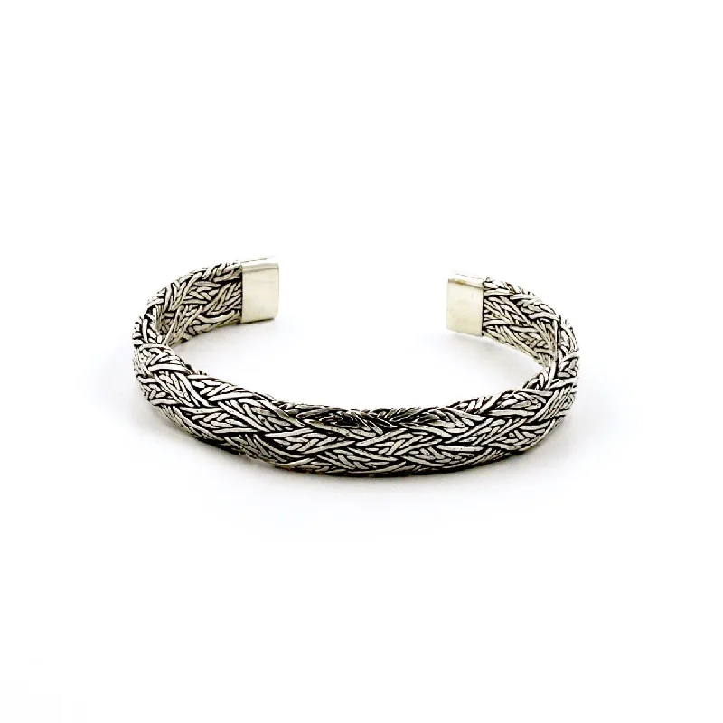 Two-tone bracelet for women-Balinese Warrior Bangle Bracelet