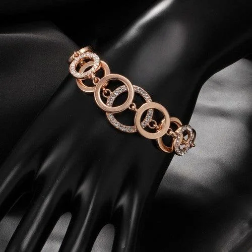 Silver layered bracelet for women-Copper Plated Charm Bracelet