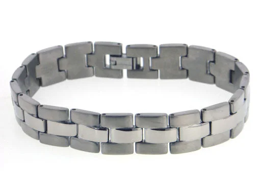 Silver cuff bracelet for women-Men's Panther Link High Grade Titanium Metal Jewelry Bracelet, 8" Long