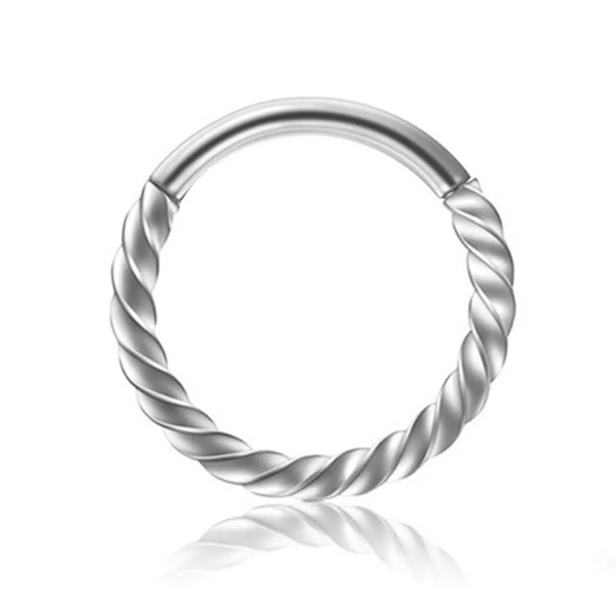 Platinum engagement ring for women-Simple Style Circle Pure Titanium Nose Ring In Bulk