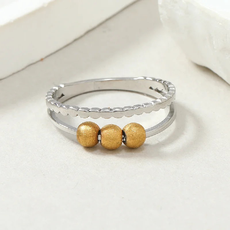 Double Wire Frosted Gold Three Steel Balls