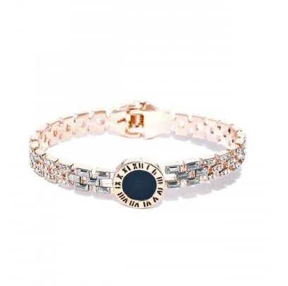 Diamond bangle for women-Rose Golden Plated AD Bracelet