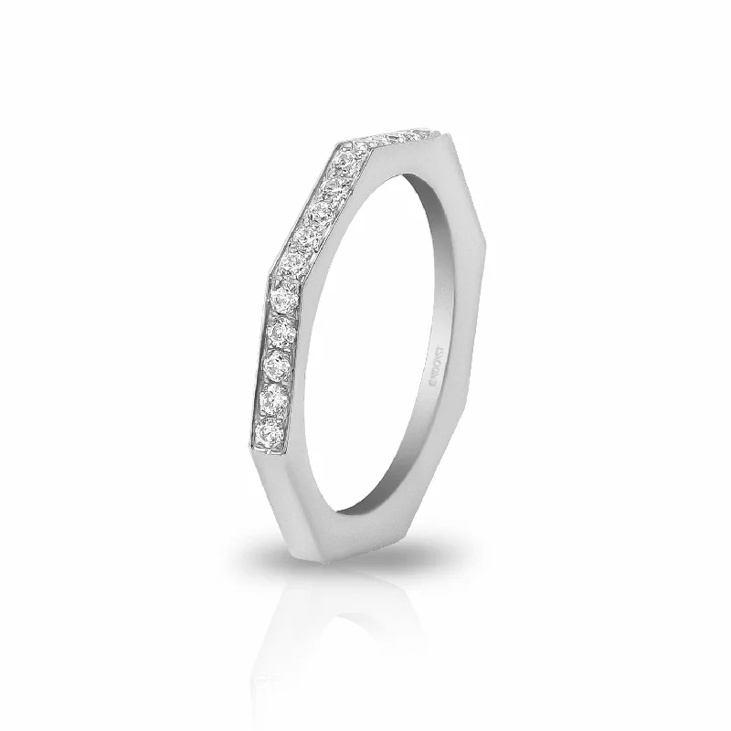 Statement ring for women-PERFECT OCTAGON ETERNITY DIAMOND RING