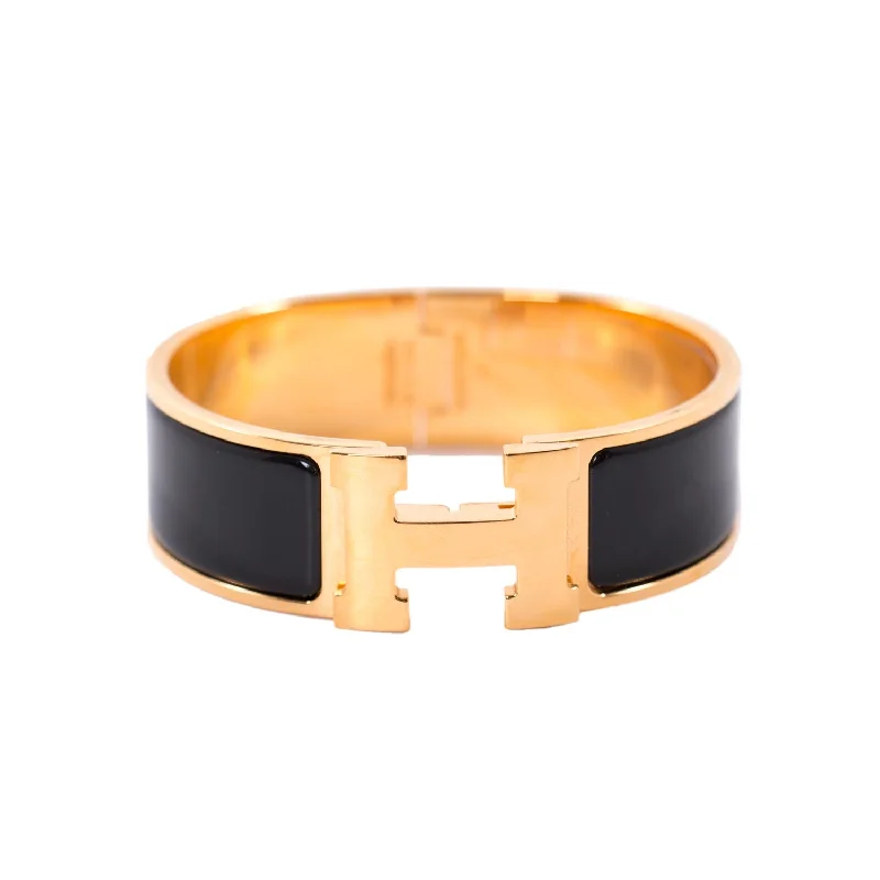 Solid gold bracelet for women-Hermès Clic Clac H Bracelet