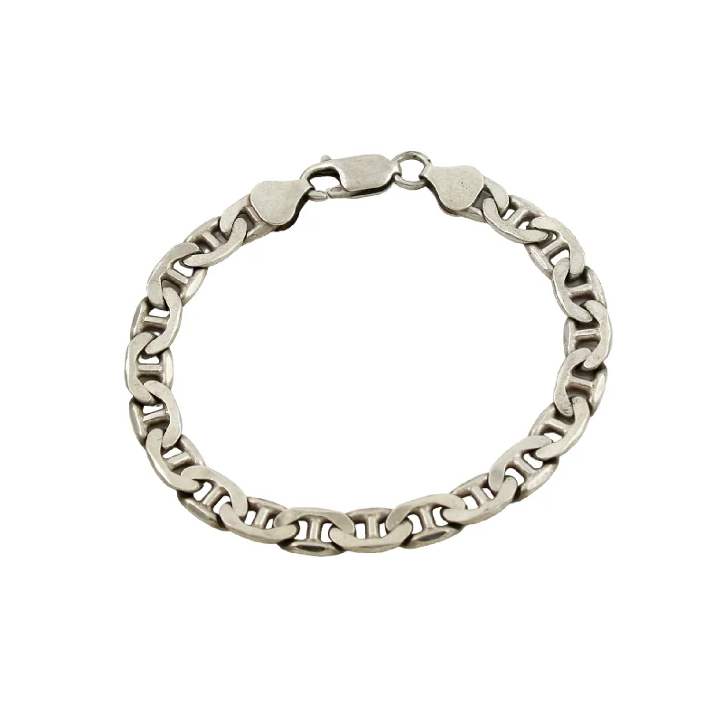 Elegant tennis bracelet for women-Flat Marine Link Bracelet