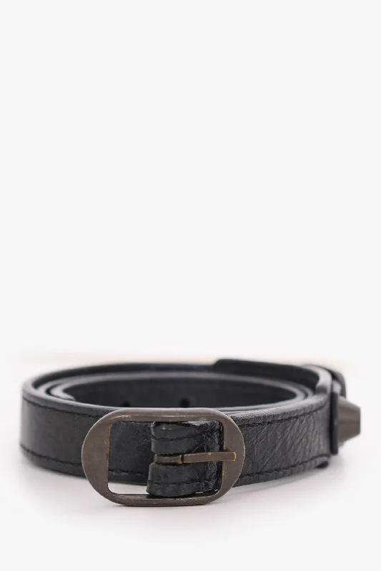 Leather cuff bracelet for women-Balenciaga Black Leather Triple Tour Bracelet