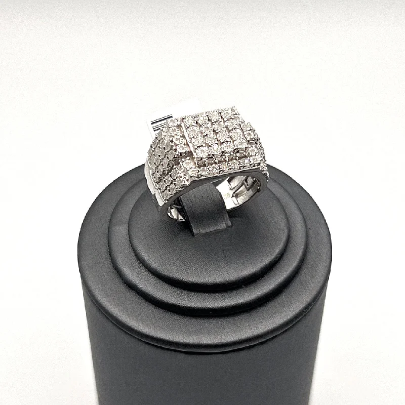 Twisted band ring for women-925 MENS DIAMOND RING