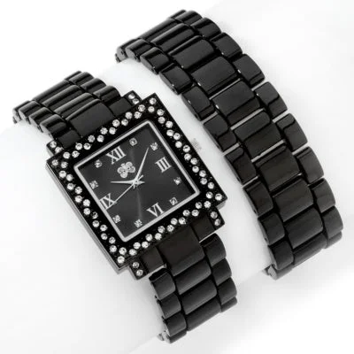 Stackable gold bracelet for women-Black Curations with Stefani Greenfield Wrap Watch and Bracelet Set