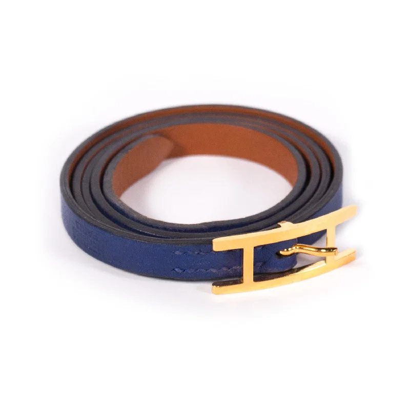 Gold bangles for women-Hermes Behapi Double Tour Bracelet